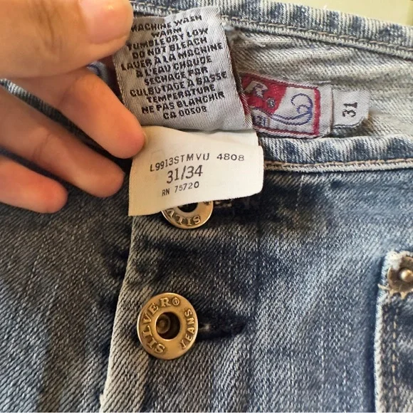Silver Jeans Canada Low Rise 3 Buttons Size 30 Vintage Y2K Medium Wash 90s Unif - Picture 10 of 12
